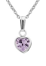 captivating teeny-tiny silver heart June birthstone baby necklace